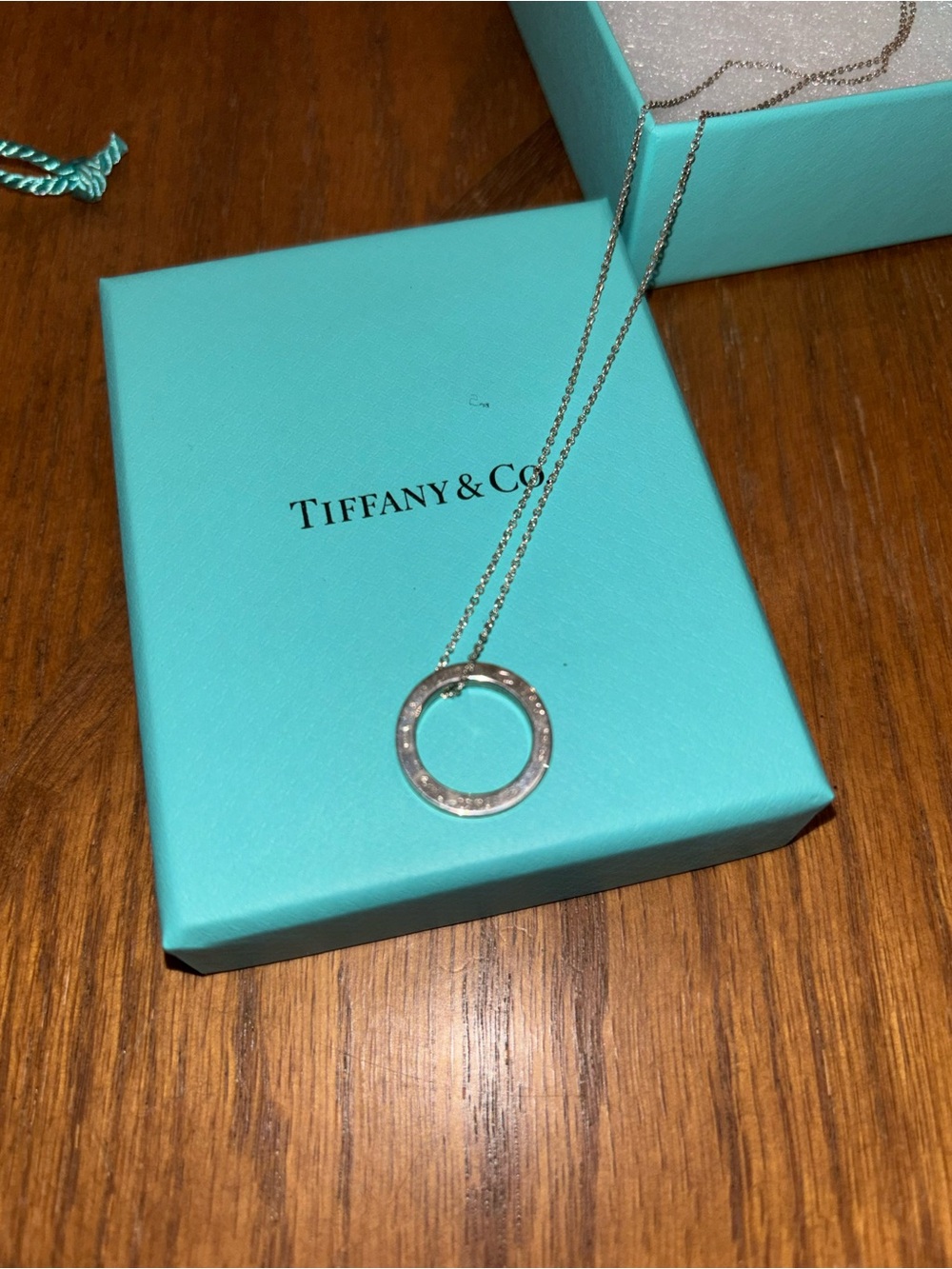Tiffany & Co. Silver 1837 Open Circle Pendant Necklace with Blue Box - Picture 3 of 6